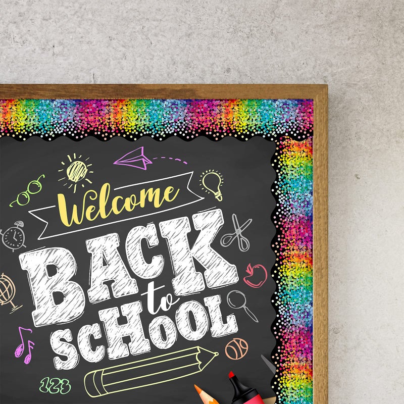 Tenare Bulletin Board Border Self Adhesive Black Confetti Border Colorful Dot Scalloped Rolled Trim for Decorate Bulletin Boards Back to School Decorations Classroom Offices Walls Desks Windows - Image 4