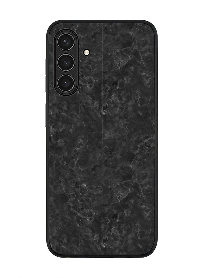 غطاء لهاتف سامسونج جالاكسي A17 / A17 4G، حماية كاميرا نحيفة، غطاء هاتف مضاد للصدمات - نسيج رخام أسود