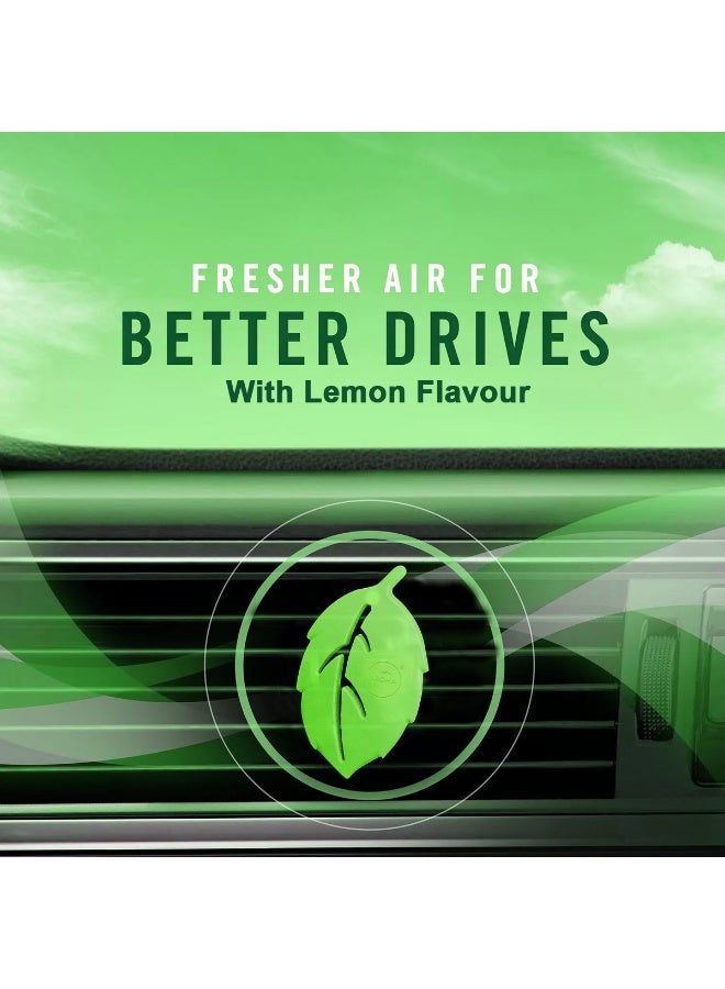 أروما معطر جو أروما كار ميني ليف ثلاثي الأبعاد برائحة الليمون، طبيعي يدوم طويلاً حتى 50 يومًا، مع مشبك تثبيت في فتحة تهوية السيارة مقاوم للانسكاب، تصميم أنيق لتحسين التركيز والمزاج، 4.5 غرام (عبوة من قطعتين) - Image 5