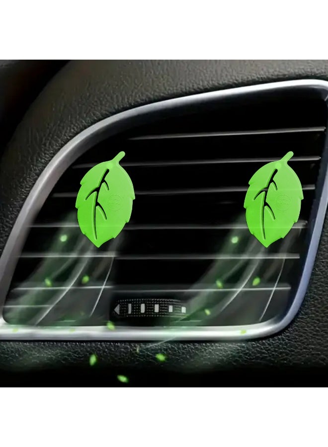 أروما معطر جو أروما كار ميني ليف ثلاثي الأبعاد برائحة الليمون، طبيعي يدوم طويلاً حتى 50 يومًا، مع مشبك تثبيت في فتحة تهوية السيارة مقاوم للانسكاب، تصميم أنيق لتحسين التركيز والمزاج، 4.5 غرام (عبوة من قطعتين) - Image 2