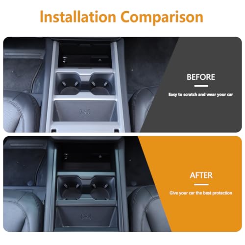 Bekantogy Center Consoles Panel Trim Cover Compatible with Land Rover Defender 90 110 130 2025+ Cup Holder Mouldings Trim Console Anti-Scratch Panel Frame Decorative Sticker Protection (Matte Black) - Image 2