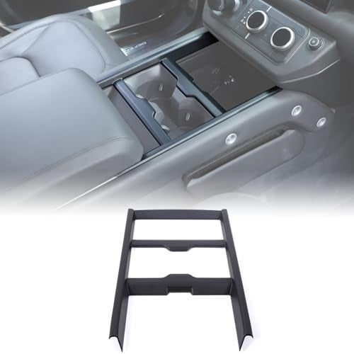 Bekantogy Center Consoles Panel Trim Cover Compatible with Land Rover Defender 90 110 130 2025+ Cup Holder Mouldings Trim Console Anti-Scratch Panel Frame Decorative Sticker Protection (Matte Black) - Image 1