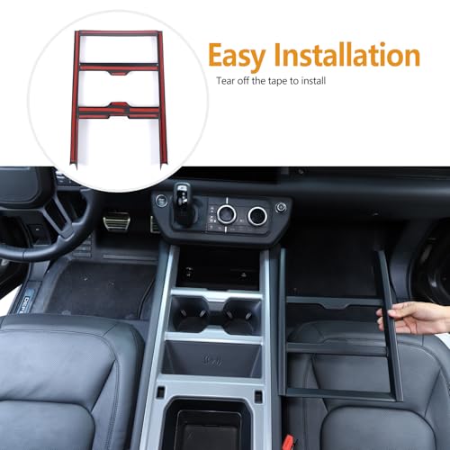 Bekantogy Center Consoles Panel Trim Cover Compatible with Land Rover Defender 90 110 130 2025+ Cup Holder Mouldings Trim Console Anti-Scratch Panel Frame Decorative Sticker Protection (Matte Black) - Image 5