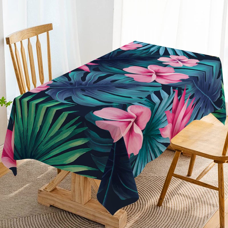 Hafangry Tropical Tablecloth Palm Leaf Summer Luau Hawaiian Themed Indoor Outdoor Party Table Cloth Kitchen Dining Room Table Cover Decoration 60 x 84