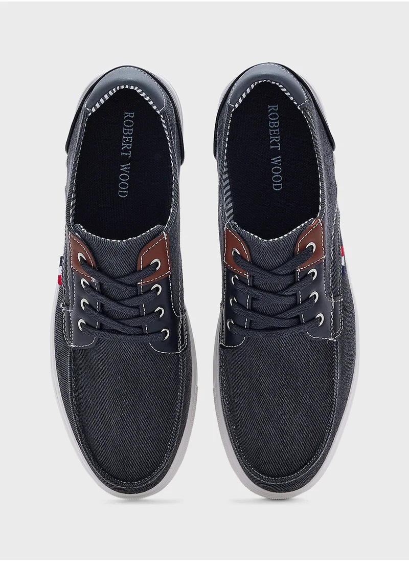 روبرت وود Casual Canvas Boat Shoes