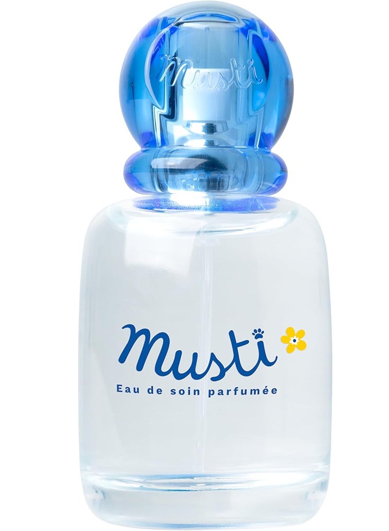 موستيلا موستي - عطر ورذاذ كولونيا للأطفال من أصل نباتي - عطر رقيق للأولاد والبنات - مع مستخلصات البابونج والعسل - خالٍ من الكحول - 1.69 أونصة سائلة.