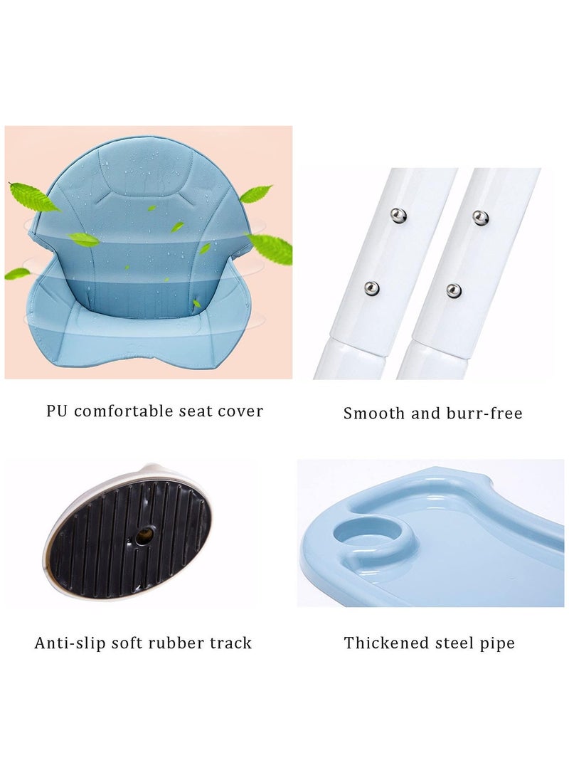 Arabest - Baby High Chair 3 In 1 Folding Recline Feeding Seat Height Adjustable Child Feeding Chair with Removable Plate - Image 1