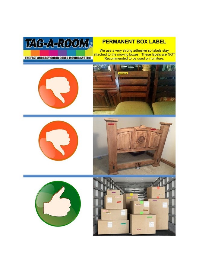 Tag-A-Room - Color Coded Home Moving Box Labels (Room Blank) - Image 1
