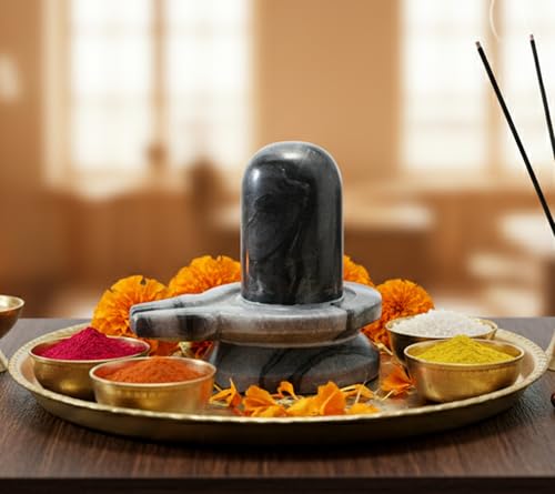KLEO Black Marble Stone Shiva Lingam Shiv Ling Idol Murti Statue 35 Inches - Image 3