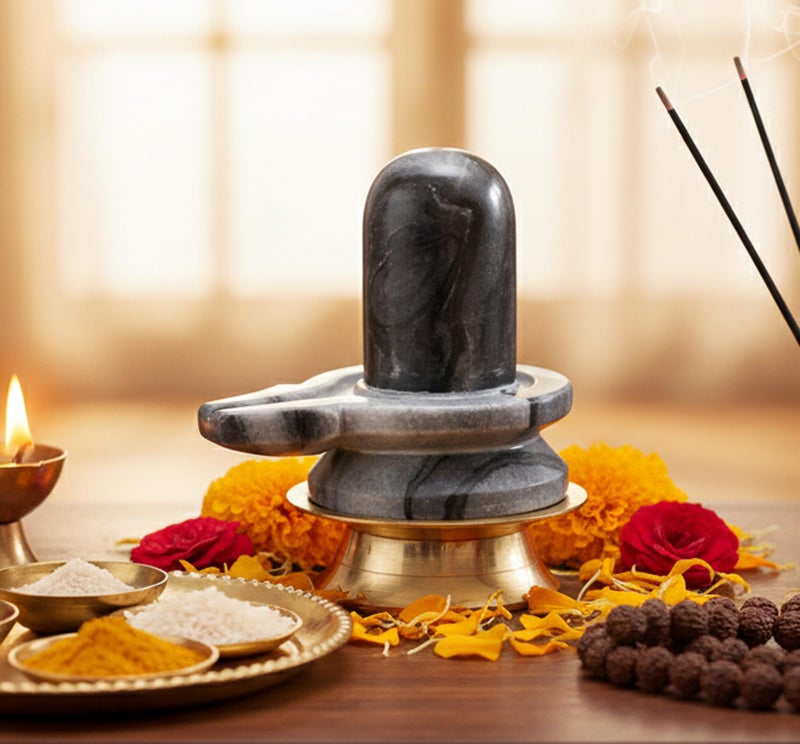 KLEO Black Marble Stone Shiva Lingam Shiv Ling Idol Murti Statue 35 Inches - Image 2