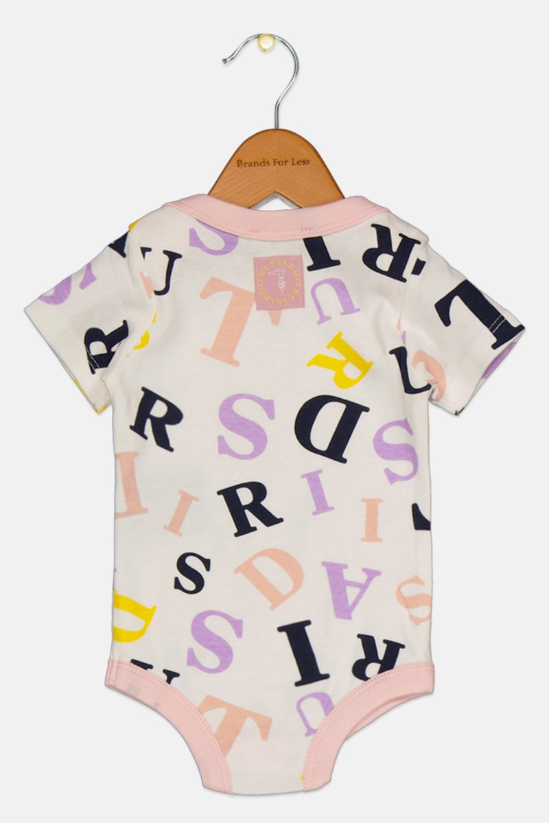 TRUSSARDI Toddlers Girl Allover Print Short Sleeves Bodysuit, Multicolor - Image 2