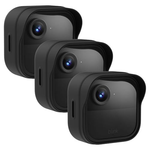 CXVKML Silicone Case Cover for Blink Outdoor 4/2K+, Weatherproof Silicone Cover Skin Provides Full Camera Protection, for All-New Blink Outdoor 4 Home Security Camera (Black) - Image 1