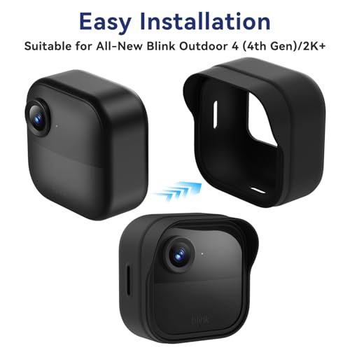 CXVKML Silicone Case Cover for Blink Outdoor 4/2K+, Weatherproof Silicone Cover Skin Provides Full Camera Protection, for All-New Blink Outdoor 4 Home Security Camera (Black) - Image 4