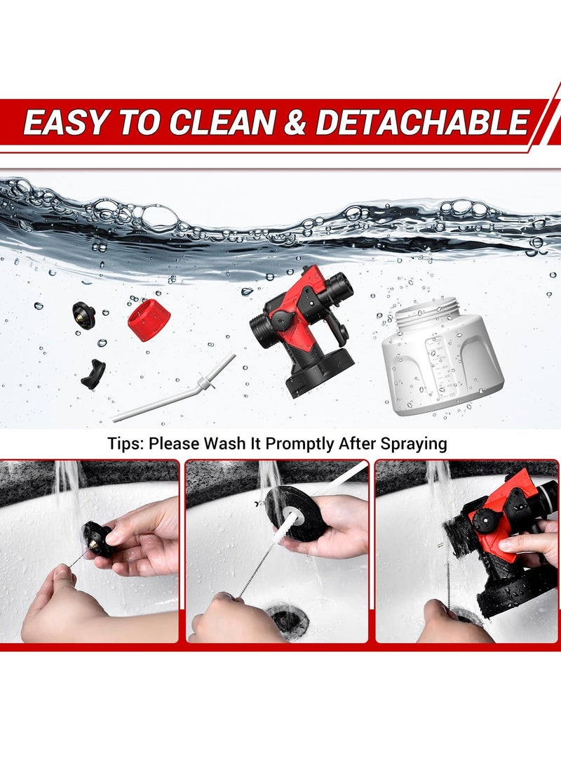 Paint Sprayer, 850W HVLP Spray Gun 18Mode with Cleaning & Blowing Joints, 5 Nozzles and 3 Patterns, Easy to Clean, for Furniture, Cabinets, Fence, Walls, Door, Garden Chairs, Home Interior & Exterior - Image 5