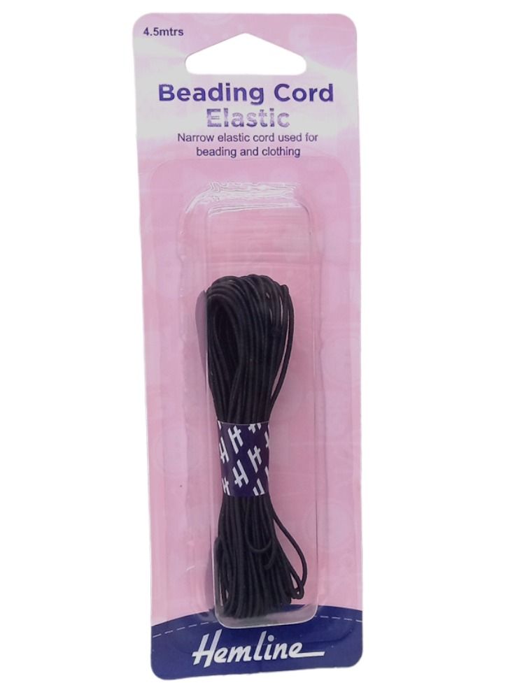 Hemline 4.5-Meter Narrow Elastic Cord Used For Beading And Clothing Black Colour - Image 1