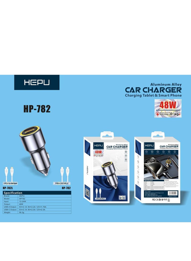 شاحن سيارة HP-782 TYPE.C بقوة 48 واط