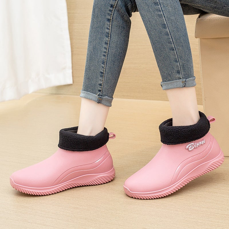 2023 Winter Couple Warm Rain Boots Unisex Detachable8815 pink [Cotton added]] 8815 pink [Cotton added]] 
