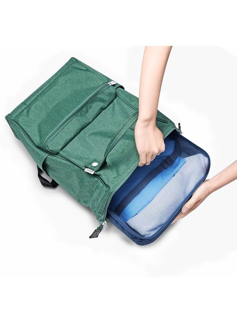 مكعبات تعبئة للسفر – مجموعة من 7 قطع من حقائب تنظيم السفر مع منظم أحذية، حقيبة أدوات الزينة وحقيبة غسيل – أكياس تخزين للأمتعة ومنظم أساسيات السفر - Image 2