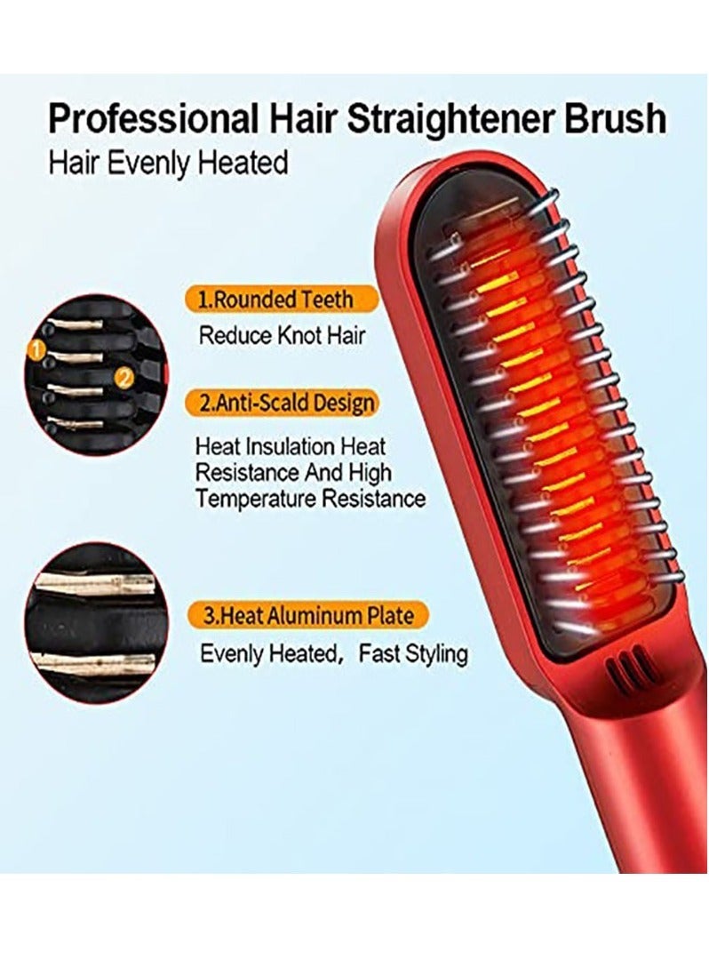 Captaintech Ionic Hair Straightener Brush for Home Salon | Hair Straightening Brush Straightening Brush Fast Straightening Brush | Anti-Scald with Universal Dual Voltage | Rotatable Power Cord - Image 3