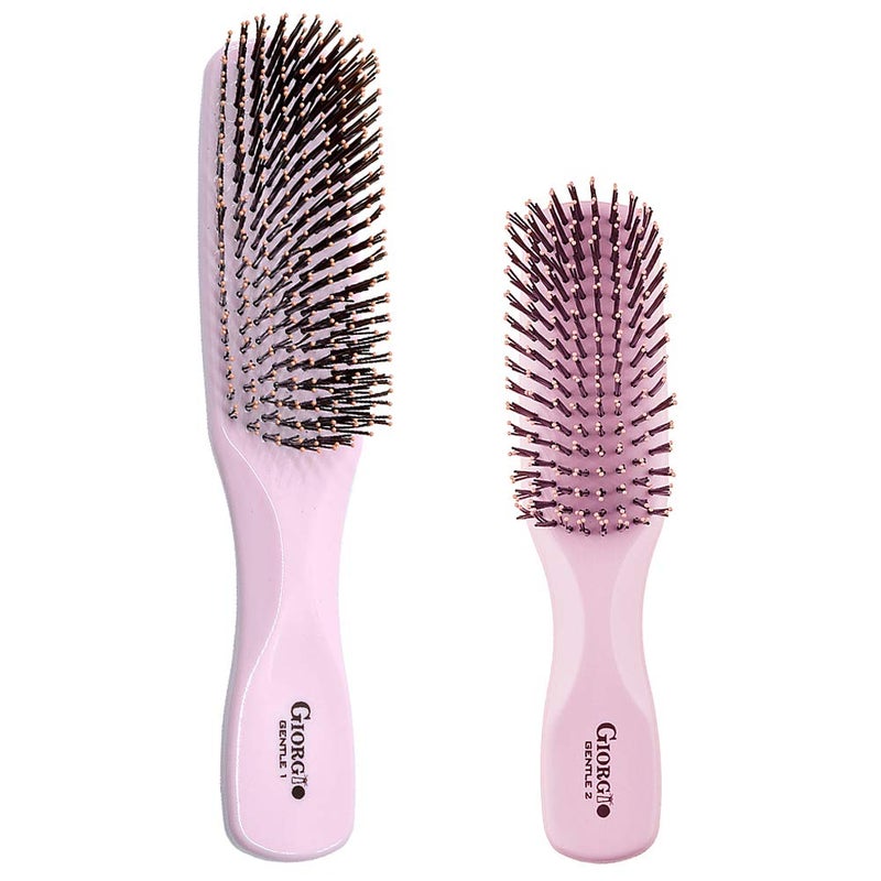 Giorgio Gentle Detangler Hair Brush for Men and Women with Dual Length Bristles, Good for Fine Hairs, Scalp Massager, Soft Bristles for Sensitive Scalp, Travel Size for All Hair Types, Wet or Dry - Image 1