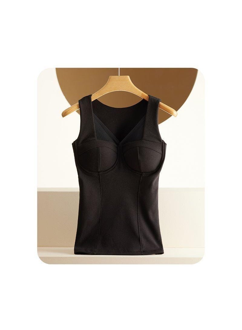 NIBEMINENT Woman Thermal Underwear Autumn WinterThermo Lingerie Soft Warm Top Wear Thermo Vest Undershirt With Bra Padded - Image 3