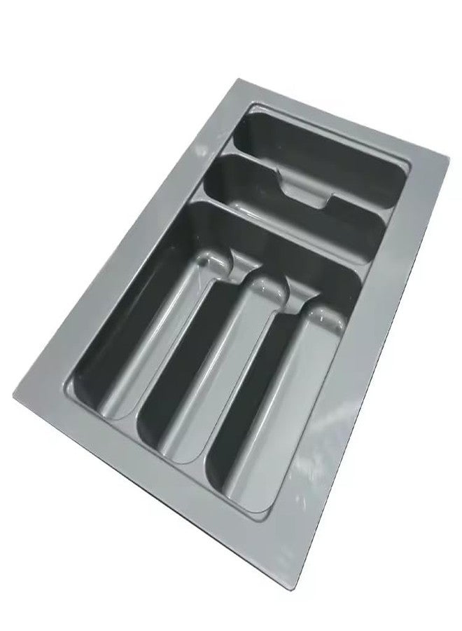 DBR Kitchen Drawer PVC Cutlery Tray Holder Organizer Width 45 CM (Grey) (15 x 19) Modular Kitchen Hardware & Accessories - Image 1
