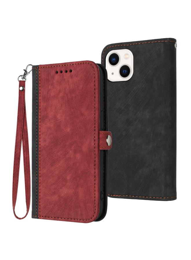 S-TOP Case For iPhone 13 Side Buckle Double Fold Hand Strap Leather Phone Case - Image 1