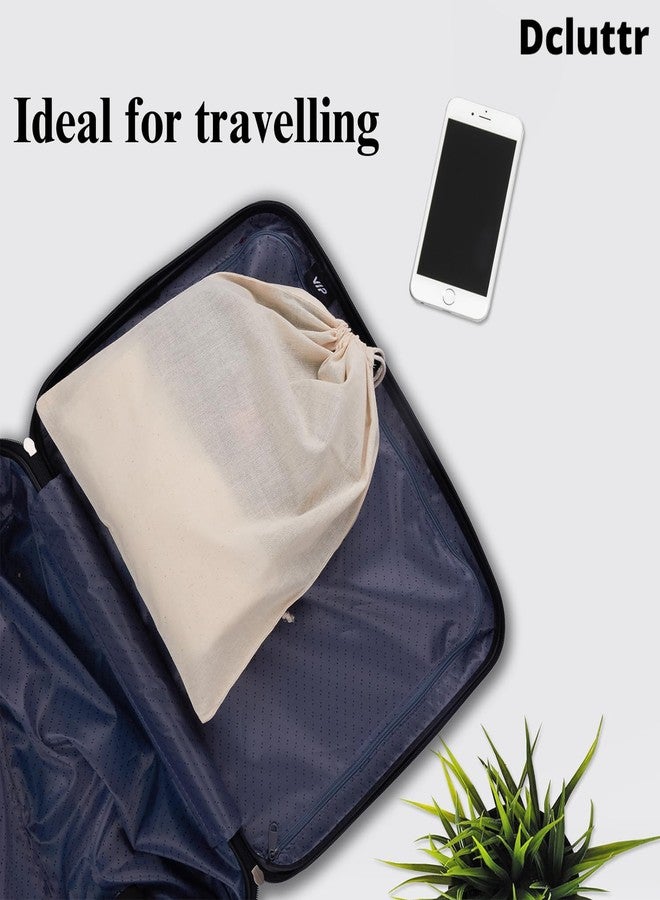 Dcluttr dust bags for handbags | Pack of 5 Odour resistant cotton handbag covers for storage | Dust cover storage bags for Handbags, Shoe Boots | Travel Storage Pouch with drawstring closure | Beige - Image 4