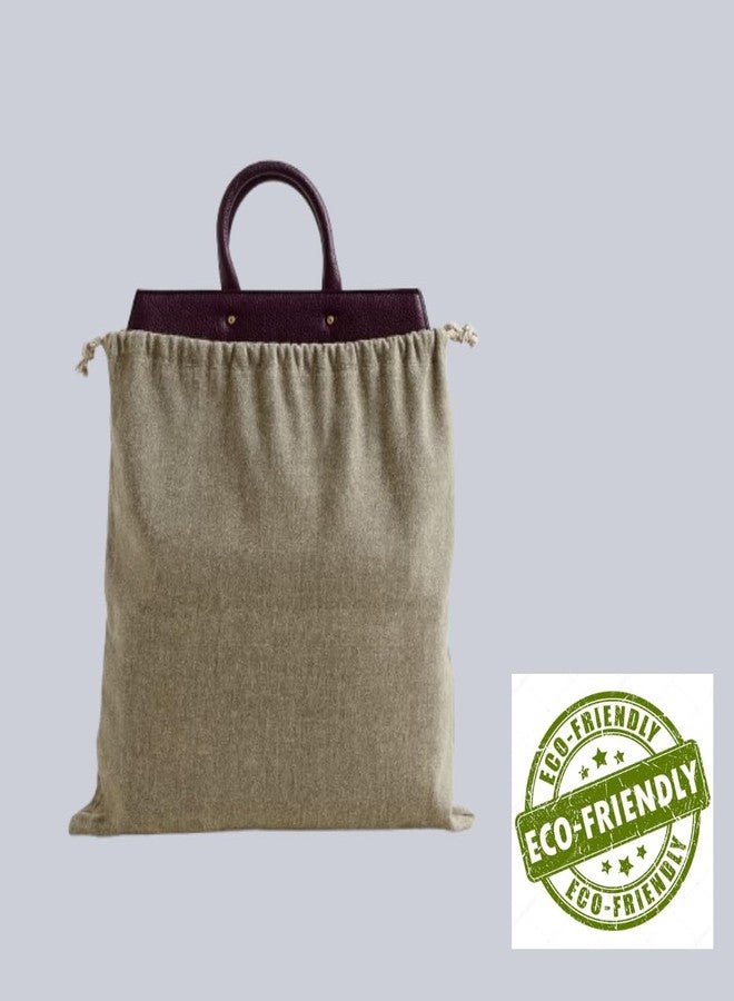 Dcluttr dust bags for handbags | Pack of 5 Odour resistant cotton handbag covers for storage | Dust cover storage bags for Handbags, Shoe Boots | Travel Storage Pouch with drawstring closure | Beige - Image 5