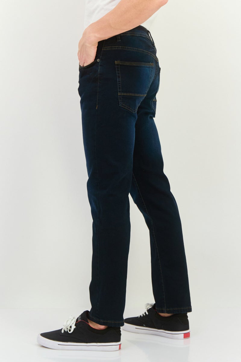 Company Eighty One Men Slim Fit Washed Stretchable Jeans, Dark Indigo - Image 2