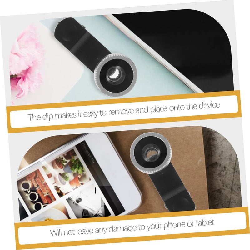 Portable Cell Phone Camera Lens Kit Super Wide Angle Macro Fisheye Lens Silver Enhance Your Smartphone Photography with Precision Focus - Image 4