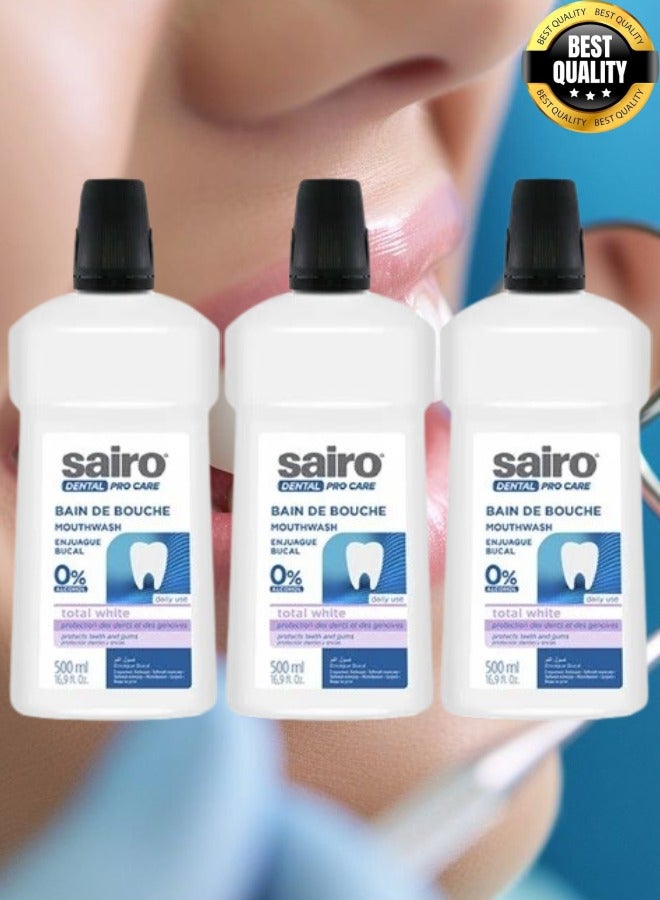 سايرو 3 قطع غسول فم من سايرو توتل وايت 500 مل - Image 1