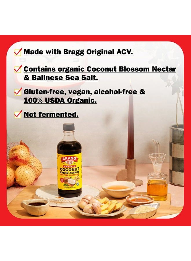 Bragg توابل أمينو سائل جوز الهند العضوي - 10 أونصة سائلة - بديل صلصة الترياكي خالي من الصويا - Image 3