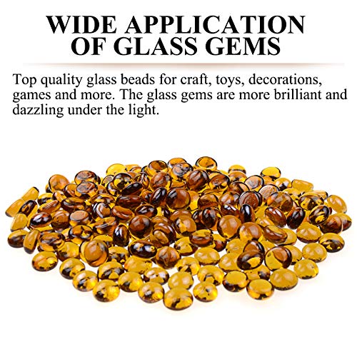 KINGOU Flat Glass Gems/Beads/Stones for Vase Filler, Table Scatter, Games - 1 Lbs (14-16mm, Approx. 5/8") - Image 3