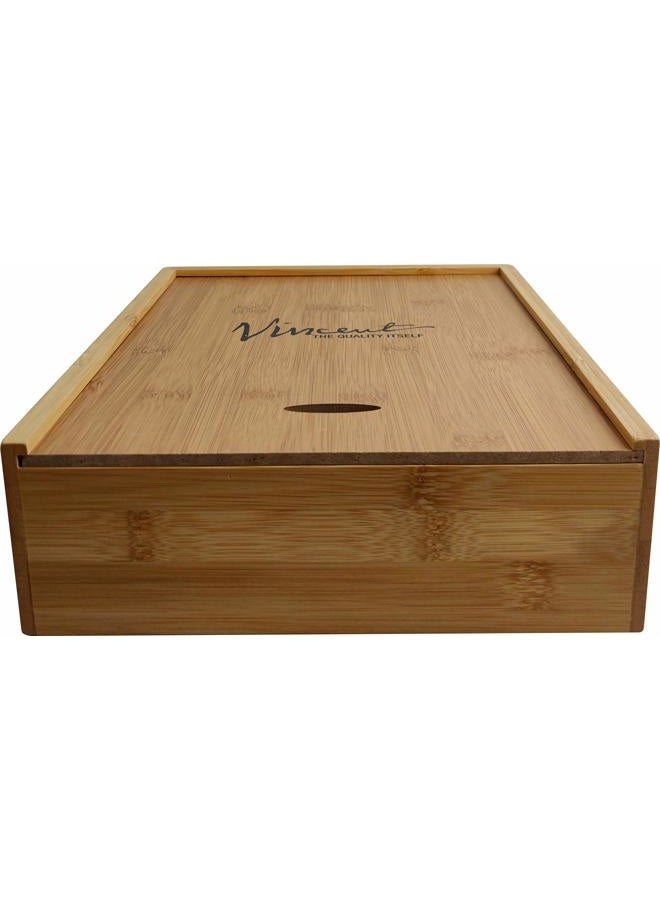 Vincent Master Case Bamboo Counter Top Tray For Clipper Guards, Combs, Shears, and Clippers Stylist Barber Tool Organizer Tray VT10202 - Image 1