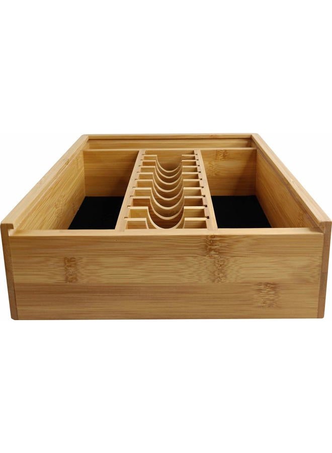 Vincent Master Case Bamboo Counter Top Tray For Clipper Guards, Combs, Shears, and Clippers Stylist Barber Tool Organizer Tray VT10202 - Image 2