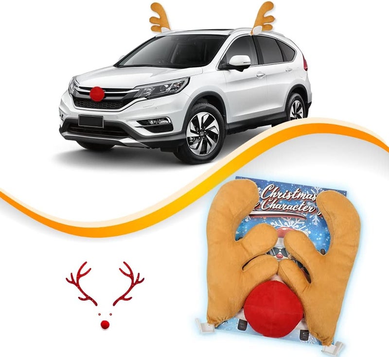 Eraspooky Christmas Car Antlers Reindeer Car Kit with Nose - Image 1