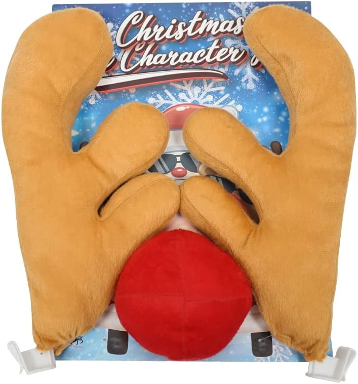 Eraspooky Christmas Car Antlers Reindeer Car Kit with Nose - Image 2