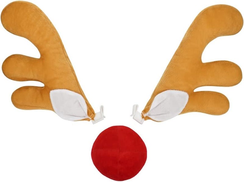 Eraspooky Christmas Car Antlers Reindeer Car Kit with Nose - Image 3