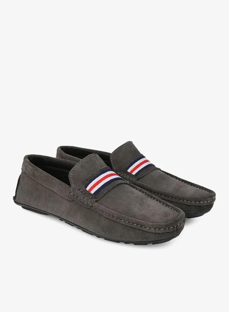 Styli  Stitch Detail Suede Tape Detail Slip On Loafers for Men | Best Price UAE