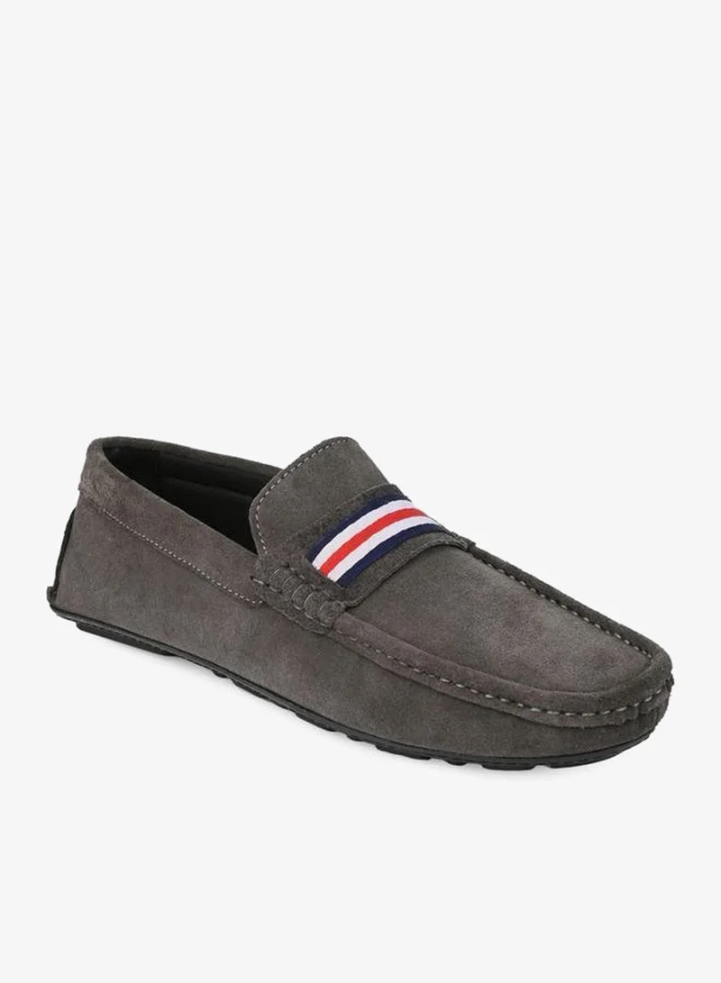 Styli  Stitch Detail Suede Tape Detail Slip On Loafers for Men | Best Price UAE