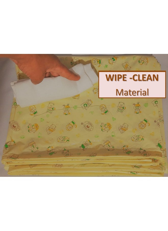 Mothers Choice ® Super King Waterproof Pvc Plastic Mattress Protector/Bed Protection Sheet For Baby And Adult, 95 X 73 Inches - Pack Of 1, Yellow  - Image 4