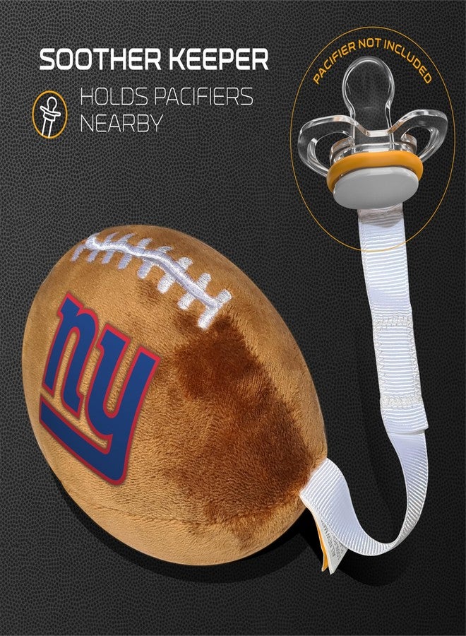 Smilo New York Giants Plush Football Pacifier Holder by Smilo - Officially Licensed NFL Soother Holder - Soft Plush Toy and Dummy Holder - Fits Any Pacifier - Stroller Accessory & Newborn Essential - Image 3