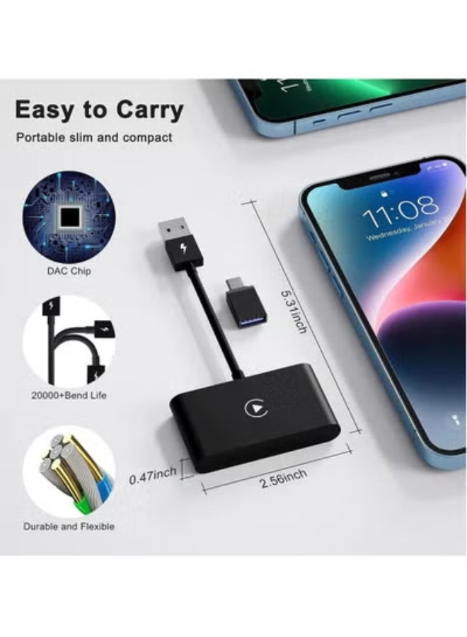 فورتي محول CarPlay لاسلكي للآيفون - دونجل USB جاهز للاستخدام فورًا لترقية نظام الترفيه في السيارة من سلكي إلى لاسلكي - Image 2