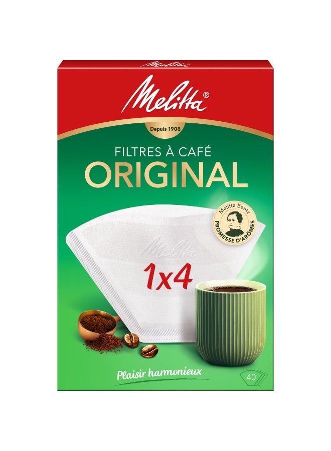 Melitta Original Coffee Filters 1x4, Pack of 40 - Image 1