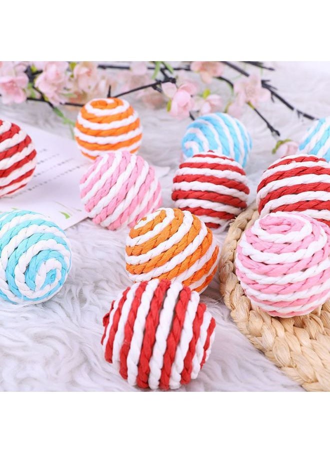 Rabbit Toy Rabbit Rabbit Claw Grinding Plate To Relieve Boredom Grinding Teeth Nail Grasping Plate Gnaw Resistant Rabbit Supplies Pet Vent Sisal Grass Ball-Color:5 Sisal Balls [random Color]  - Image 1
