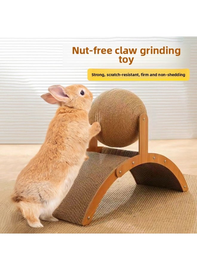 Rabbit Toy Rabbit Rabbit Claw Grinding Plate To Relieve Boredom Grinding Teeth Nail Grasping Plate Gnaw Resistant Rabbit Supplies Pet Vent Sisal Grass Ball-Color:5 Sisal Balls [random Color]  - Image 2