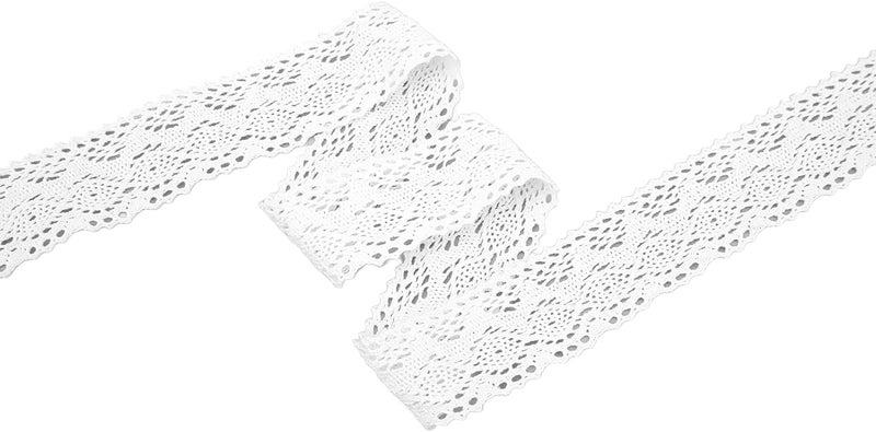 Lace Ribbon Cotton Thread 20 Yards White, Decorative Accessories for Clothing and DIY Curtain - Soft Touch, Durable and Reusable, Ideal for Sewing and Party Decoration - Image 2