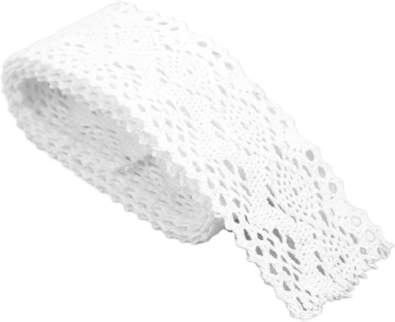 Lace Ribbon Cotton Thread 20 Yards White, Decorative Accessories for Clothing and DIY Curtain - Soft Touch, Durable and Reusable, Ideal for Sewing and Party Decoration - Image 3