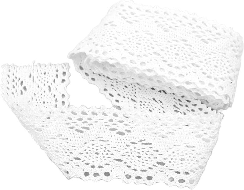 Lace Ribbon Cotton Thread 20 Yards White, Decorative Accessories for Clothing and DIY Curtain - Soft Touch, Durable and Reusable, Ideal for Sewing and Party Decoration - Image 1